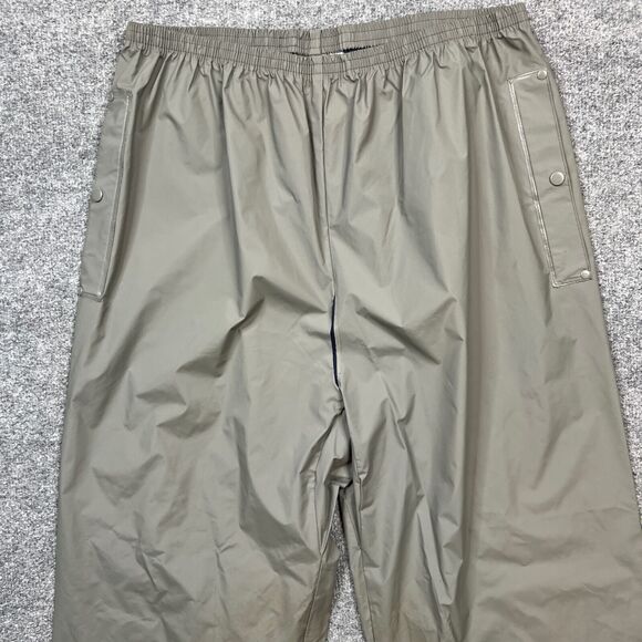 Vintage Columbia Rain Pants Men XL Extra Large Grey Elastic Waist Waterproof PVC - Picture 3 of 14